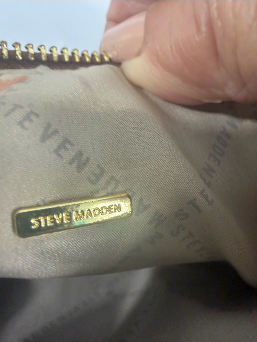 Steve Madden Brown Crossbody Bag Gold Chain Small Purse